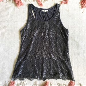Lightly Loved ✨ Maurices Lace Grey Tank Top